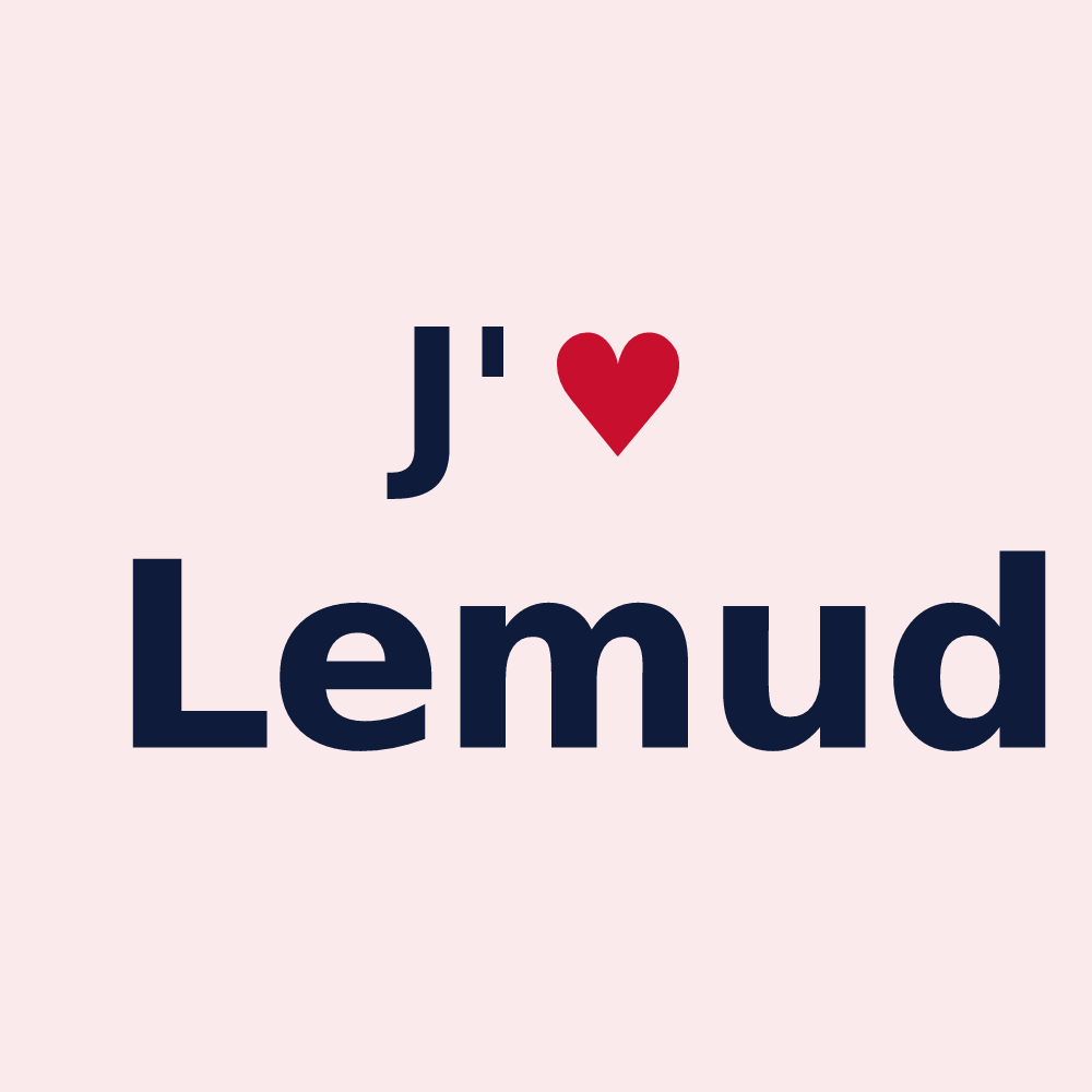 Magnet personnalisé Lemud — design « J'aime Lemud » imprimé sur le magnet