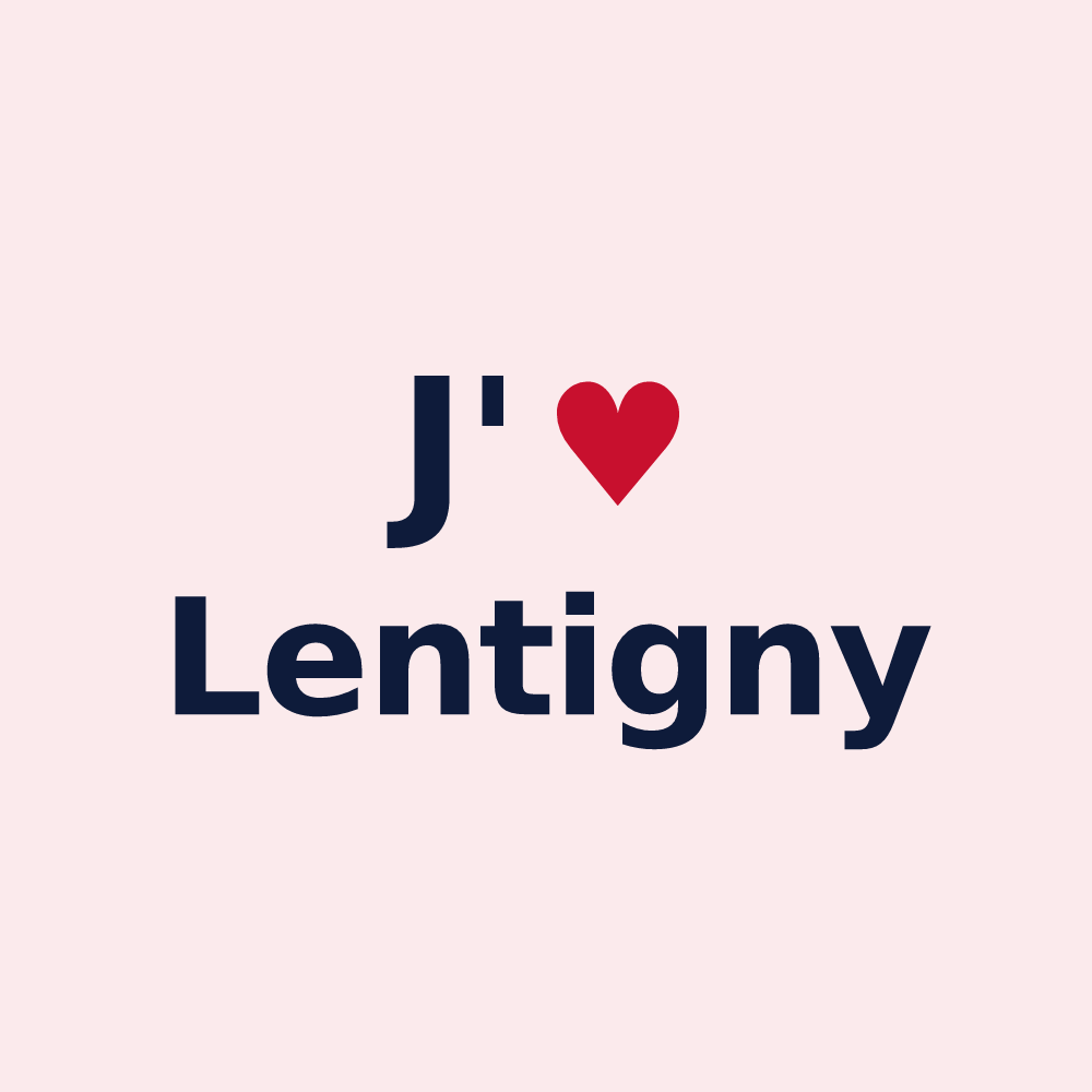 Magnet personnalisé Lentigny — design « J'aime Lentigny » imprimé sur le magnet