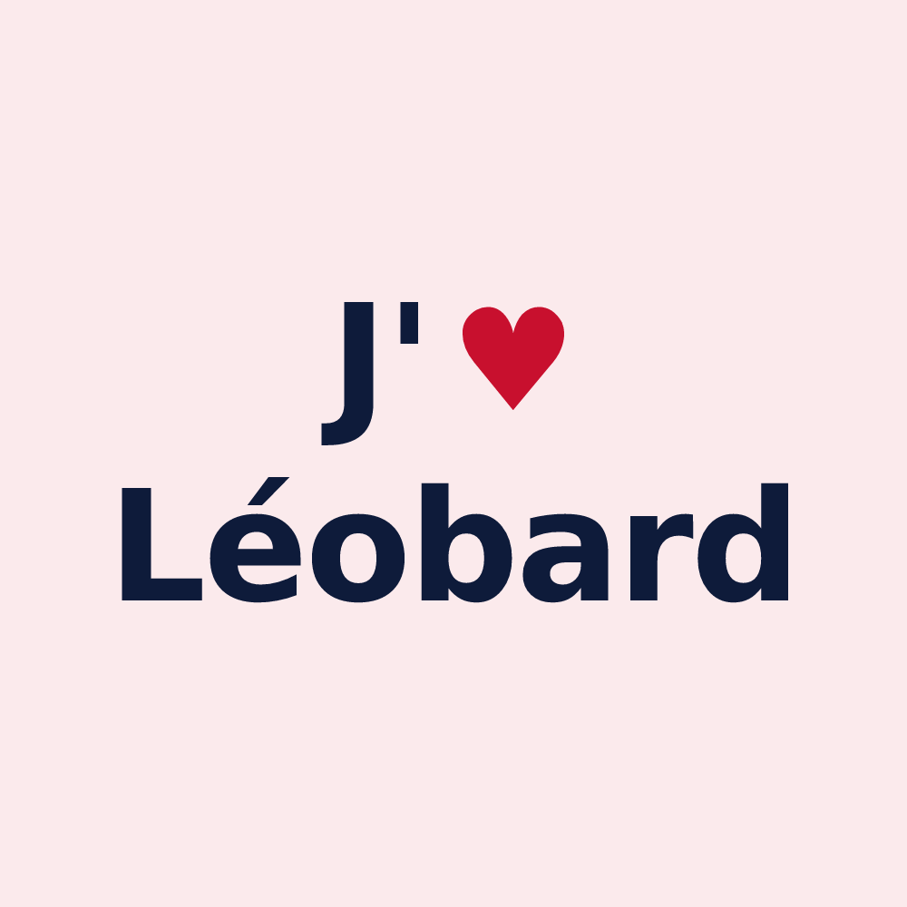 Magnet personnalisé Léobard — design J'aime Léobard