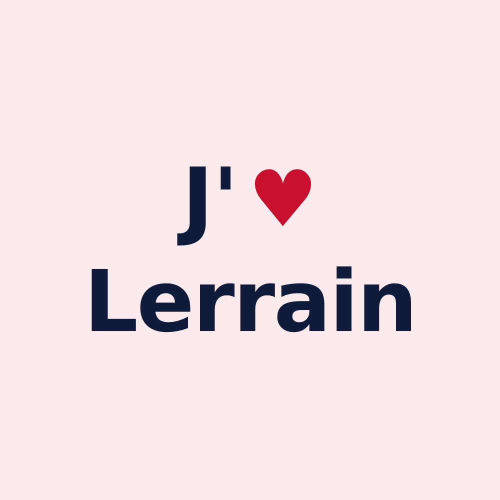 Magnet personnalisé Lerrain — design « J'aime Lerrain » imprimé sur le magnet