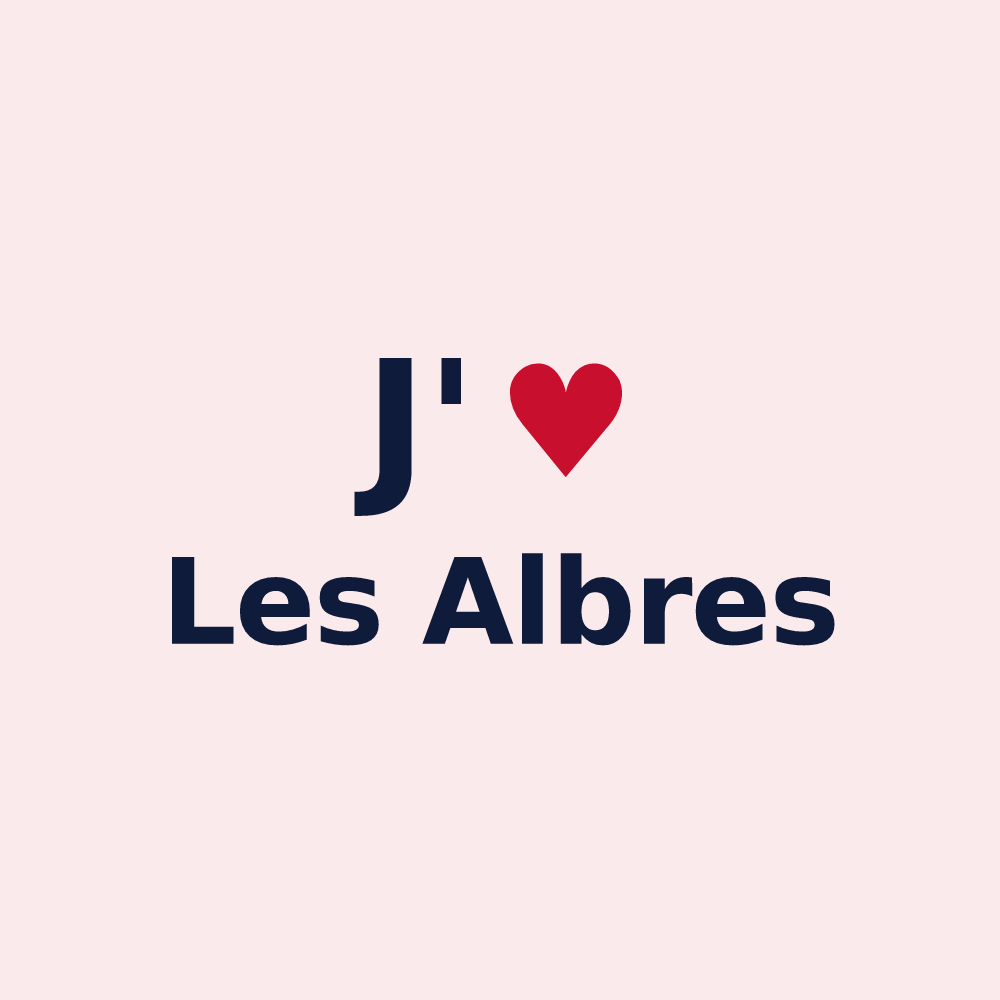 Magnet personnalisé Les Albres — design « J'aime Les Albres » imprimé sur le magnet