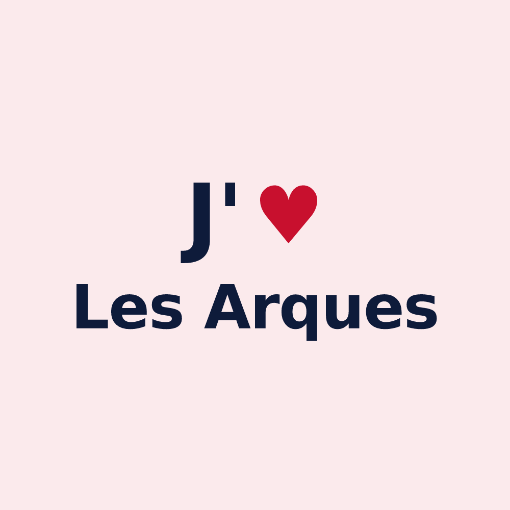 Magnet personnalisé Les Arques — design J'aime Les Arques