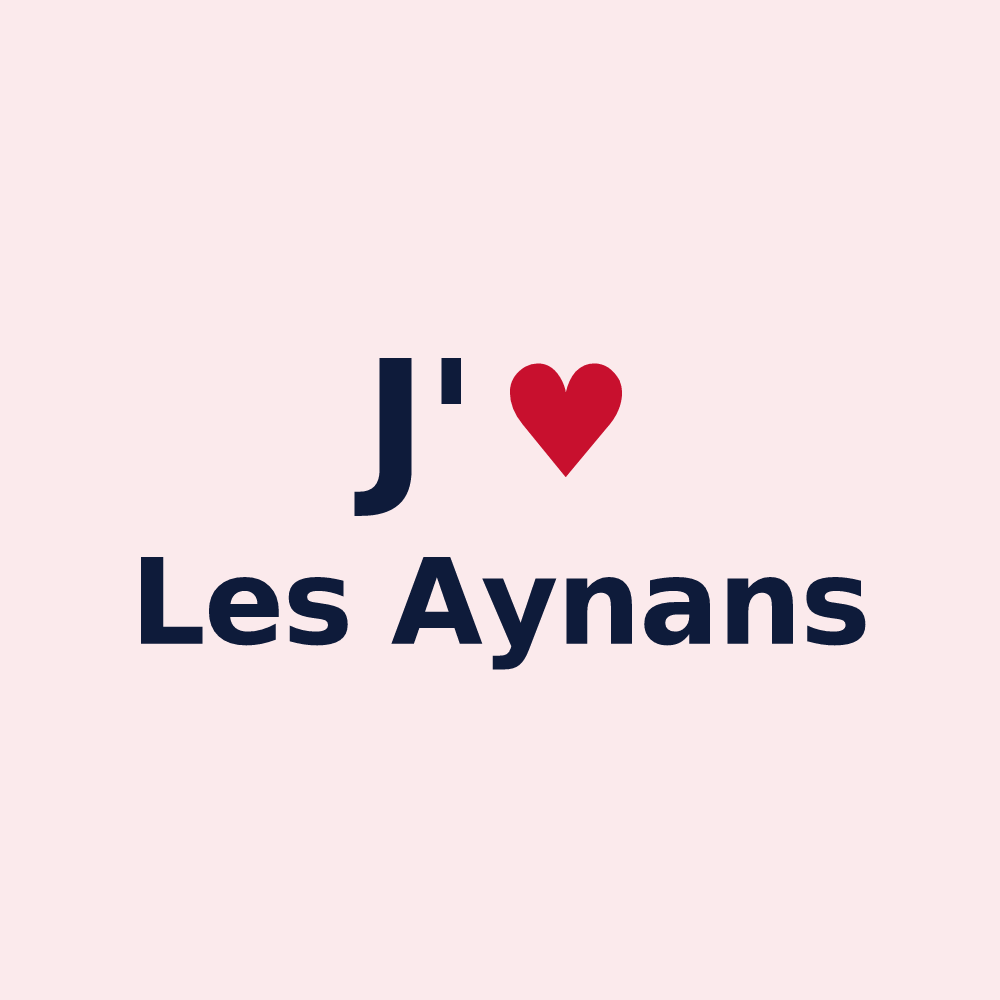 Magnet personnalisé Les Aynans — design J'aime Les Aynans