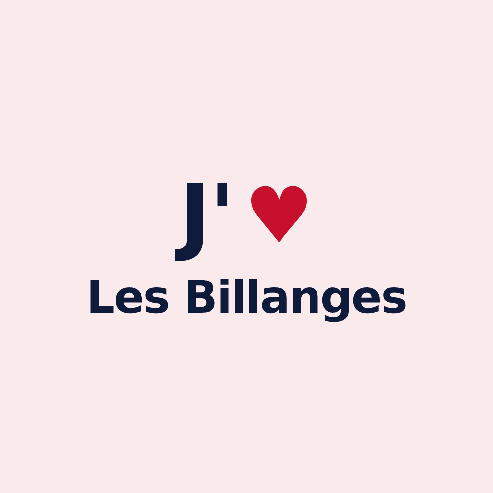 Magnet personnalisé Les Billanges — design « J'aime Les Billanges » imprimé sur le magnet