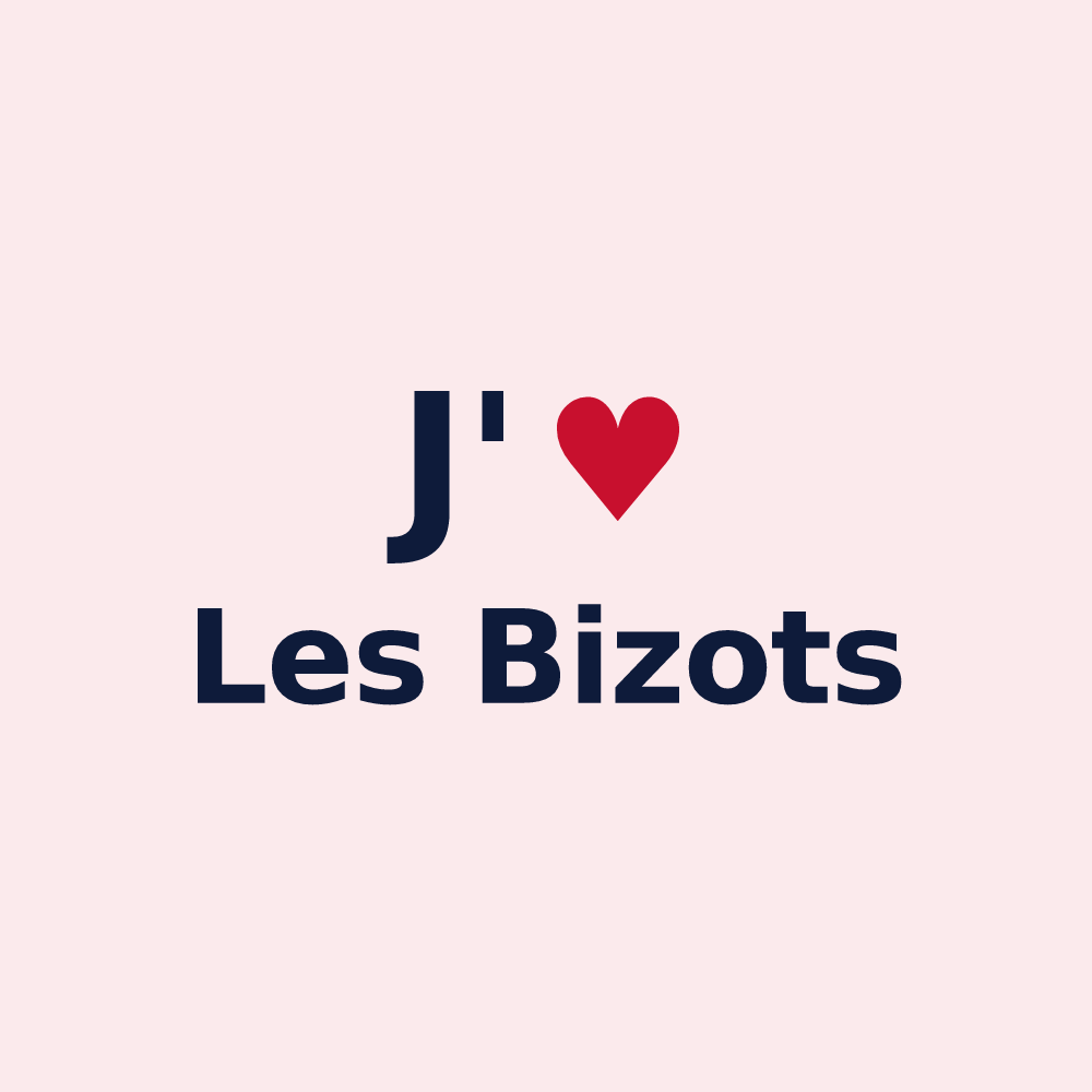 Magnet personnalisé Les Bizots — design J'aime Les Bizots