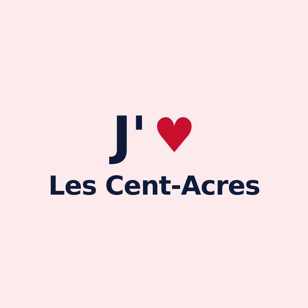 Magnet personnalisé Les Cent-Acres — design J'aime Les Cent-Acres