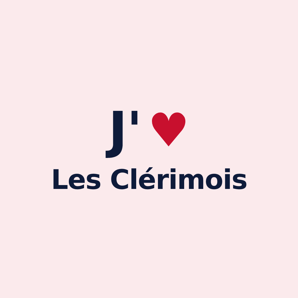 Magnet personnalisé Les Clérimois — design J'aime Les Clérimois