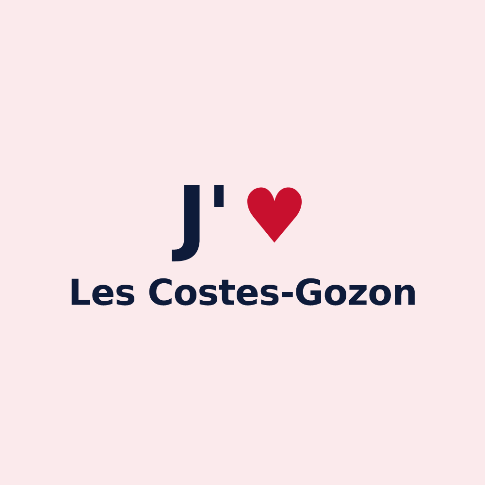 Magnet personnalisé Les Costes-Gozon — design J'aime Les Costes-Gozon