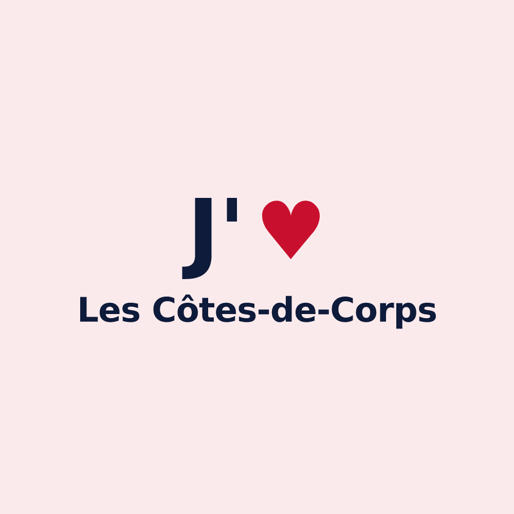 Magnet personnalisé Les Côtes-de-Corps — design J'aime Les Côtes-de-Corps