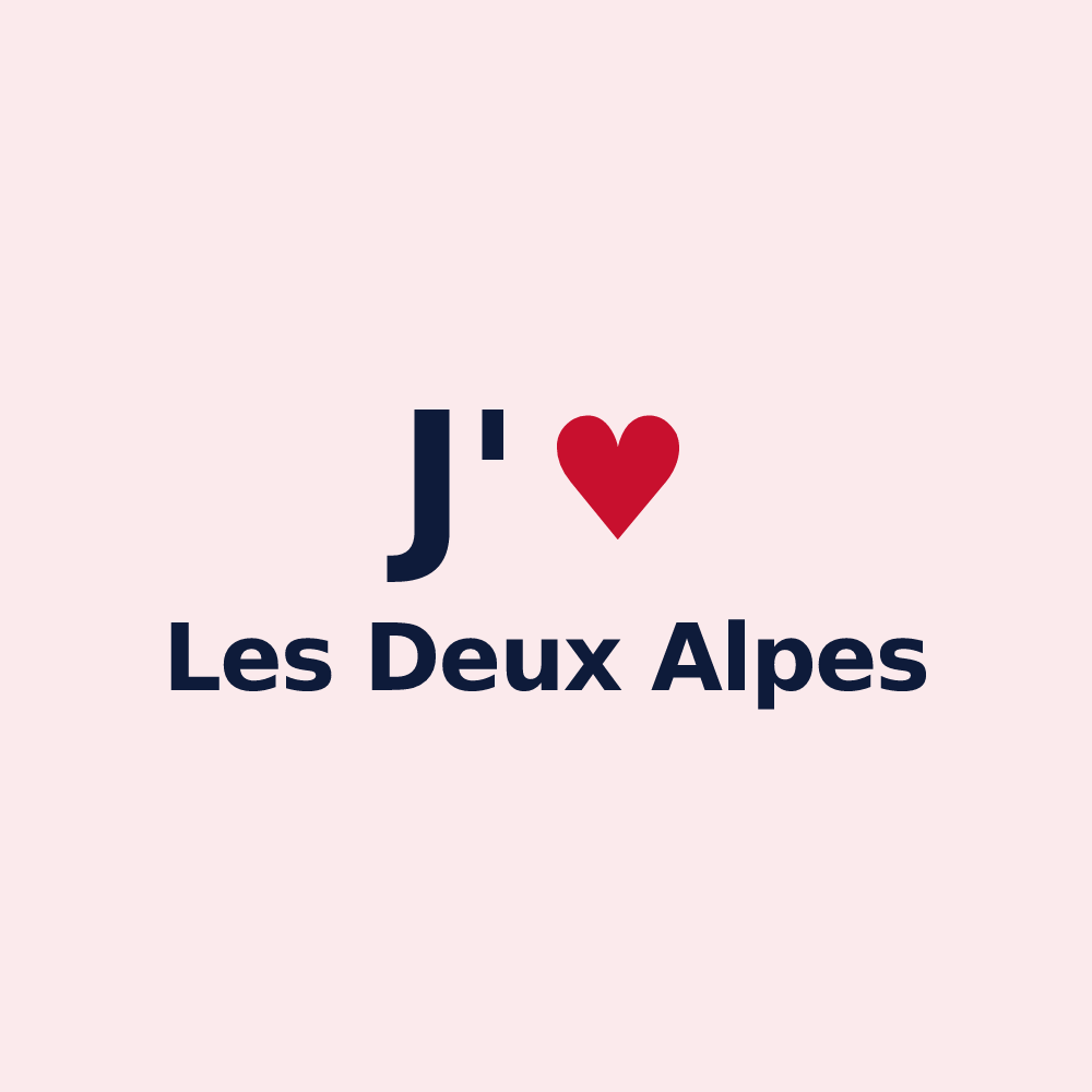Magnet personnalisé Les Deux Alpes — design J'aime Les Deux Alpes