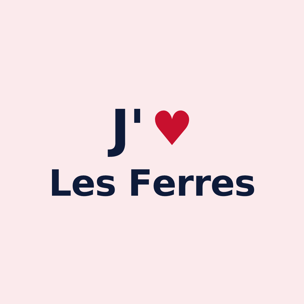 Magnet personnalisé Les Ferres — design « J'aime Les Ferres » imprimé sur le magnet