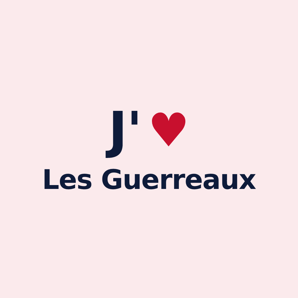 Magnet personnalisé Les Guerreaux — design « J'aime Les Guerreaux » imprimé sur le magnet