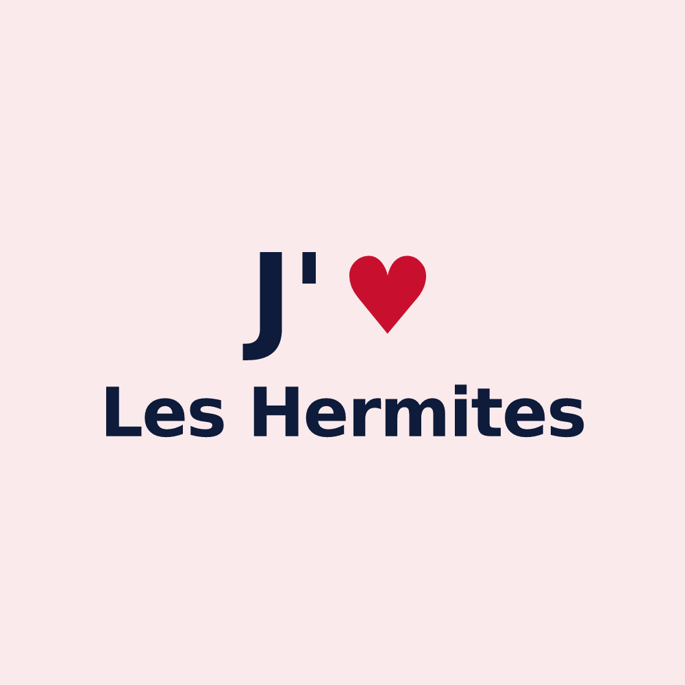 Magnet personnalisé Les Hermites — design « J'aime Les Hermites » imprimé sur le magnet