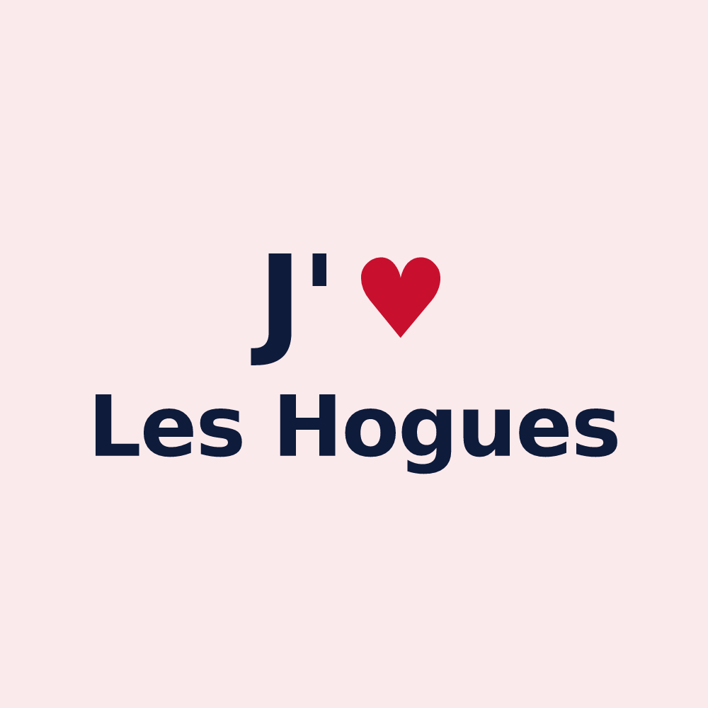 Magnet personnalisé Les Hogues — design J'aime Les Hogues
