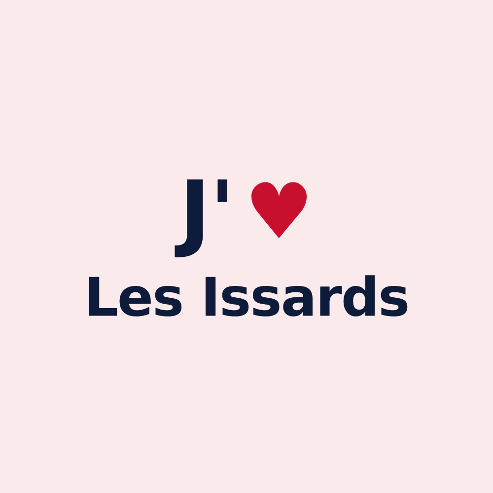 Magnet personnalisé Les Issards — design J'aime Les Issards