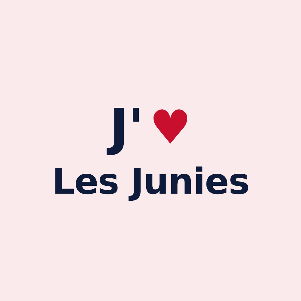 Magnet personnalisé Les Junies — design J'aime Les Junies