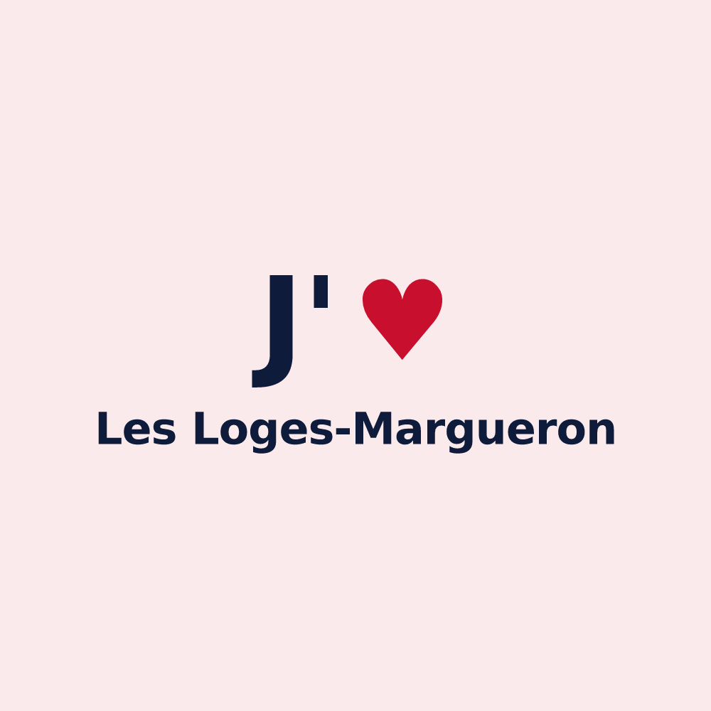 Magnet personnalisé Les Loges-Margueron — design J'aime Les Loges-Margueron