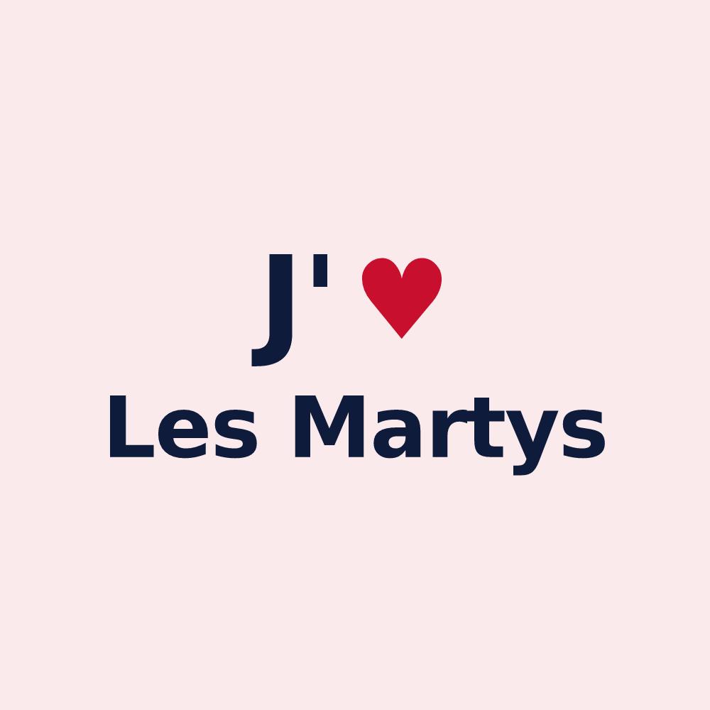 Magnet personnalisé Les Martys — design J'aime Les Martys