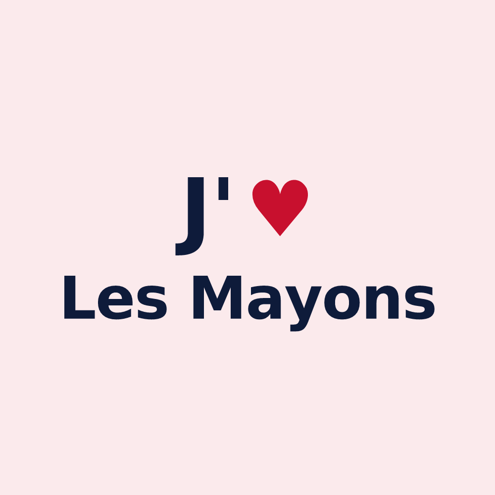 Magnet personnalisé Les Mayons — design J'aime Les Mayons