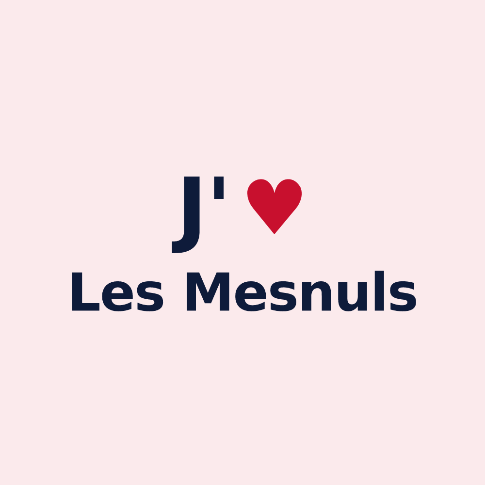 Magnet personnalisé Les Mesnuls — design J'aime Les Mesnuls