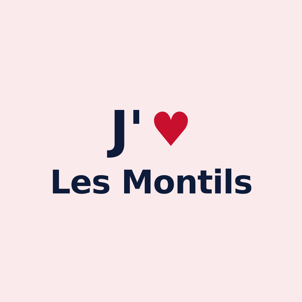 Magnet personnalisé Les Montils — design « J'aime Les Montils » imprimé sur le magnet