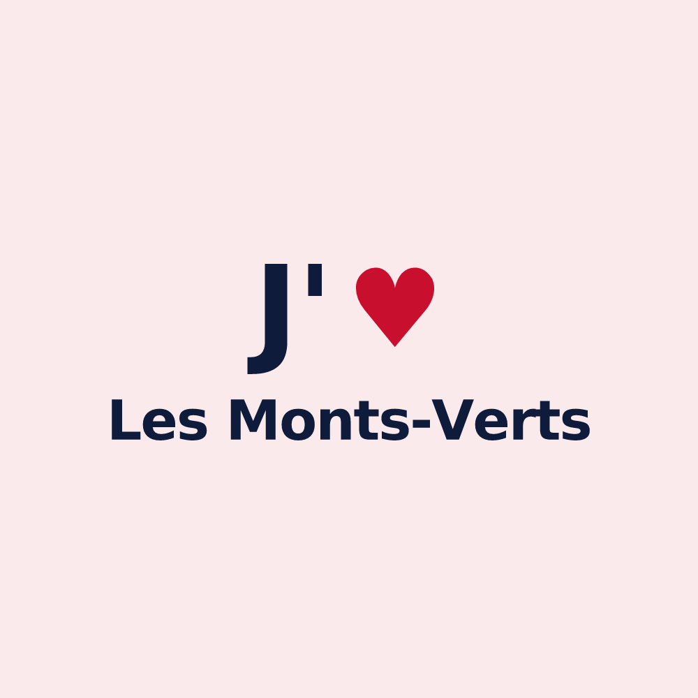 Magnet personnalisé Les Monts-Verts — design J'aime Les Monts-Verts