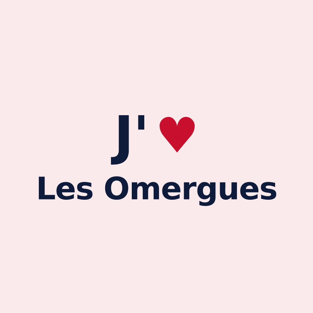 Magnet personnalisé Les Omergues — design « J'aime Les Omergues » imprimé sur le magnet