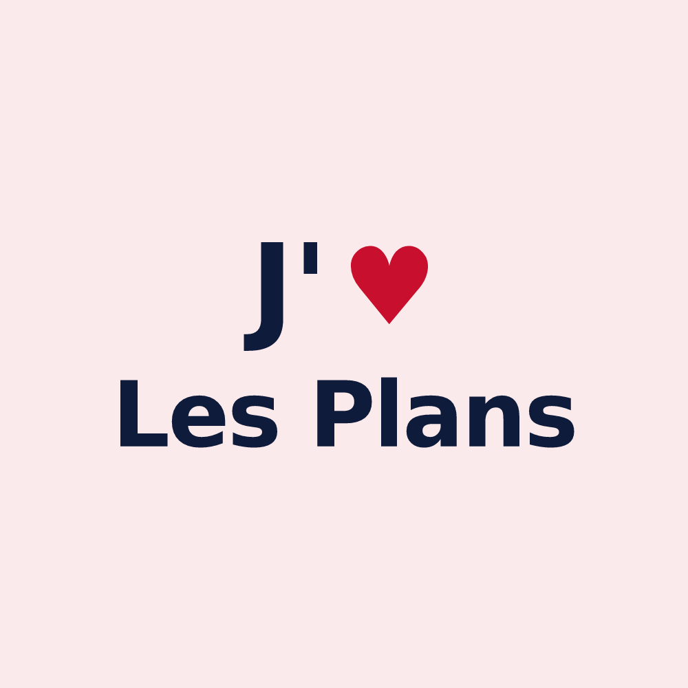 Magnet personnalisé Les Plans — design « J'aime Les Plans » imprimé sur le magnet