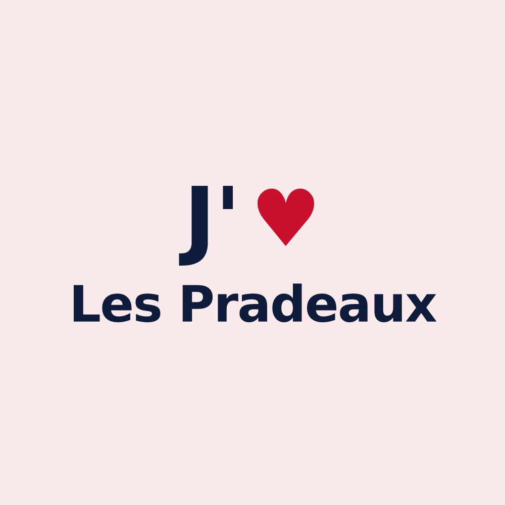 Magnet personnalisé Les Pradeaux — design « J'aime Les Pradeaux » imprimé sur le magnet