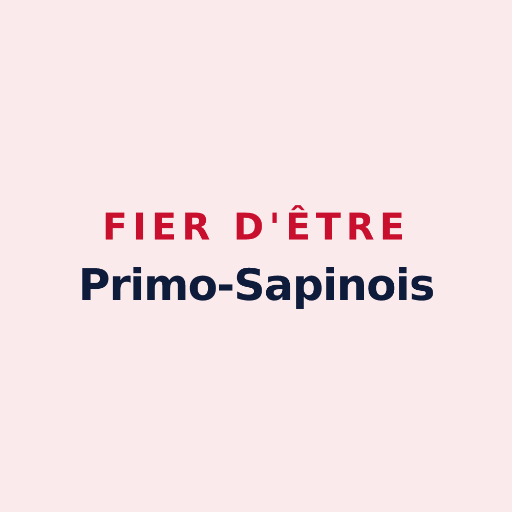 Magnet « Fier d'être Primo-Sapinois » — design pour Les Premiers Sapins