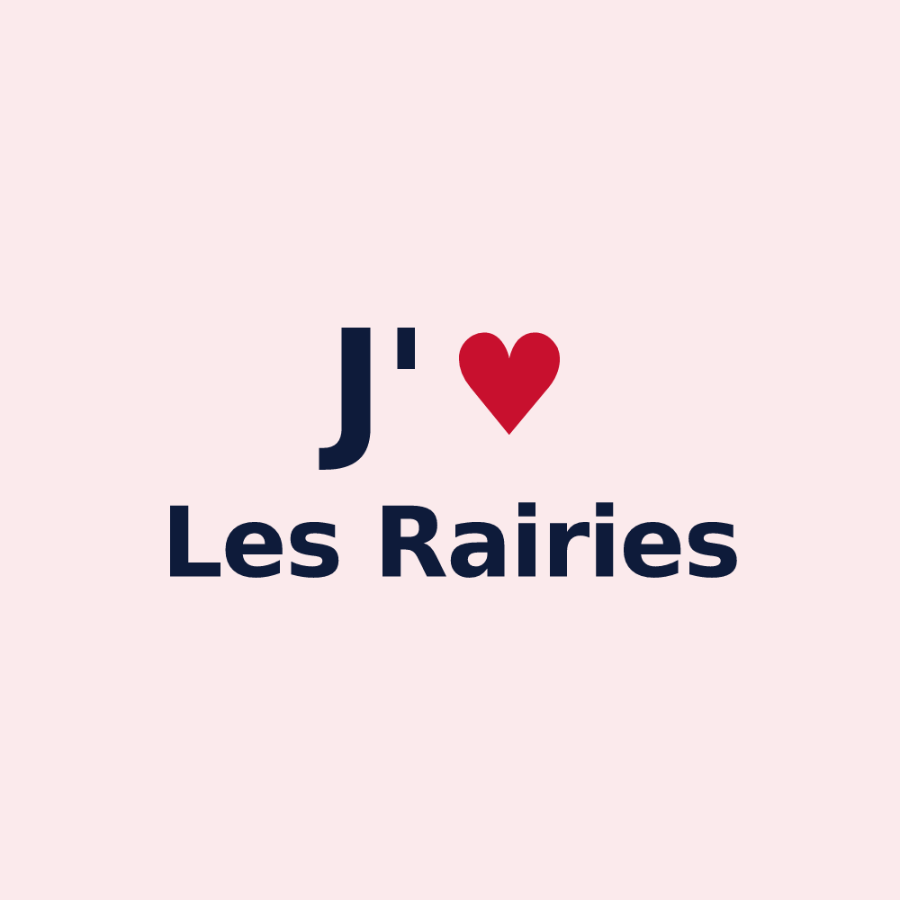 Magnet personnalisé Les Rairies — design J'aime Les Rairies