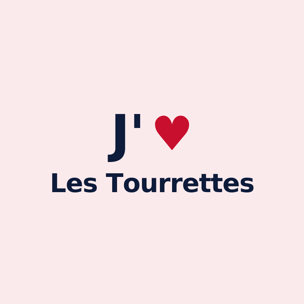 Magnet personnalisé Les Tourrettes — design J'aime Les Tourrettes