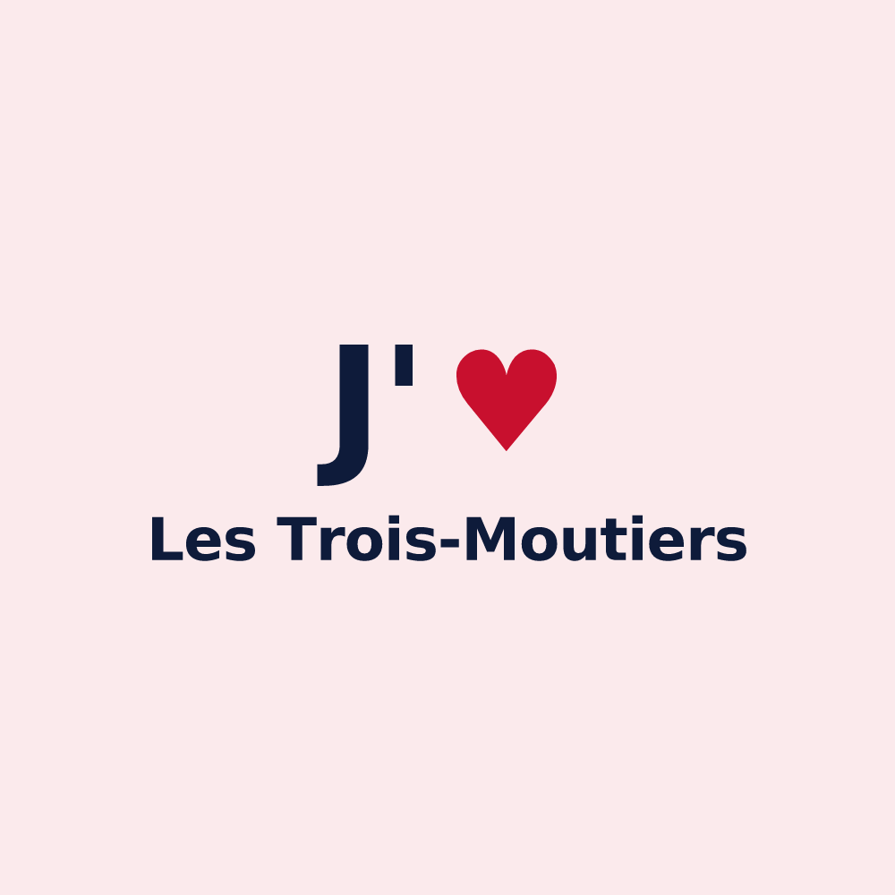 Magnet personnalisé Les Trois-Moutiers — design J'aime Les Trois-Moutiers