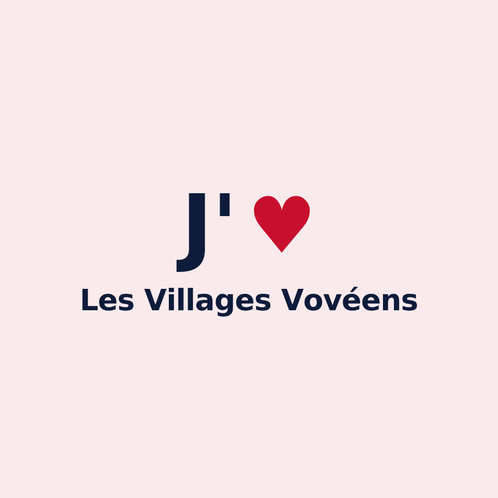 Magnet personnalisé Les Villages Vovéens — design J'aime Les Villages Vovéens