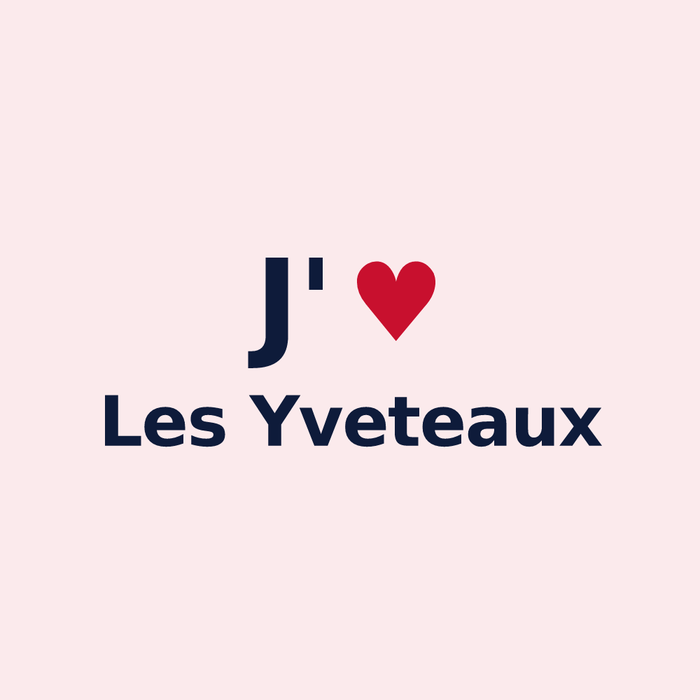 Magnet personnalisé Les Yveteaux — design J'aime Les Yveteaux