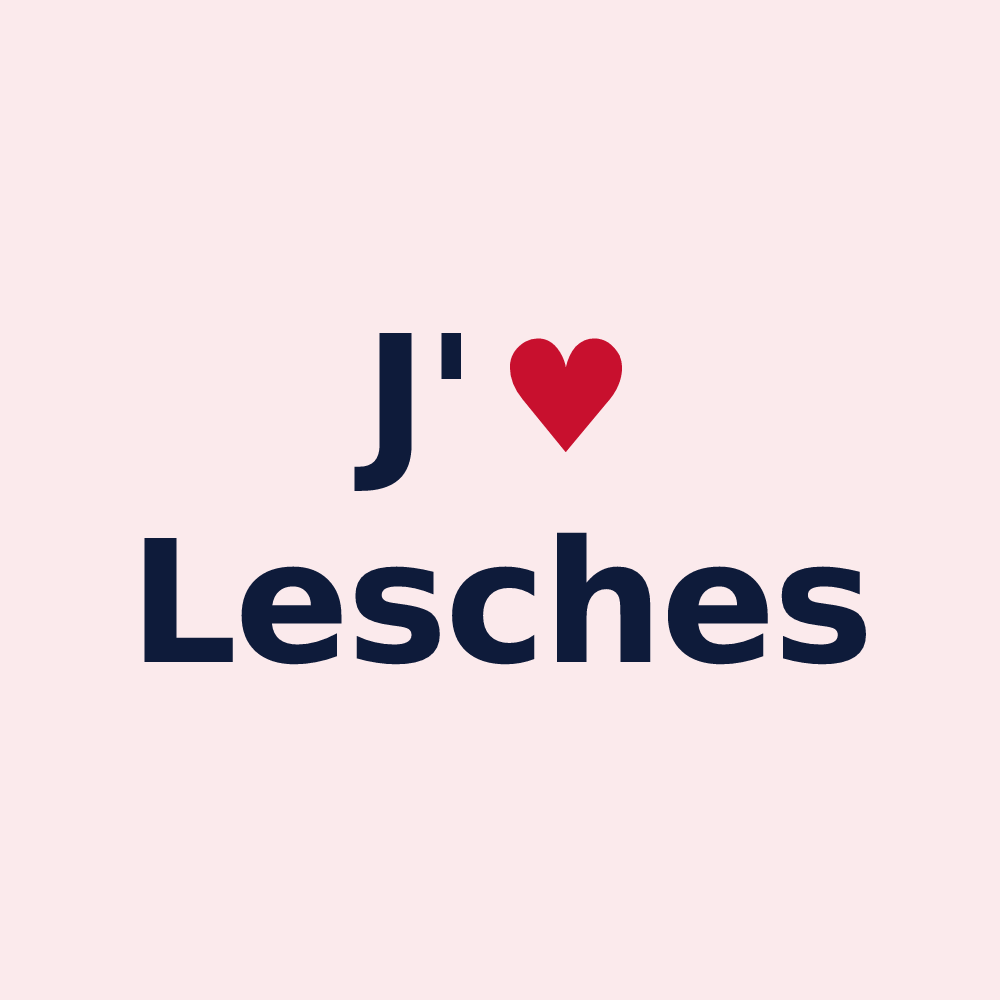 Magnet personnalisé Lesches — design « J'aime Lesches » imprimé sur le magnet