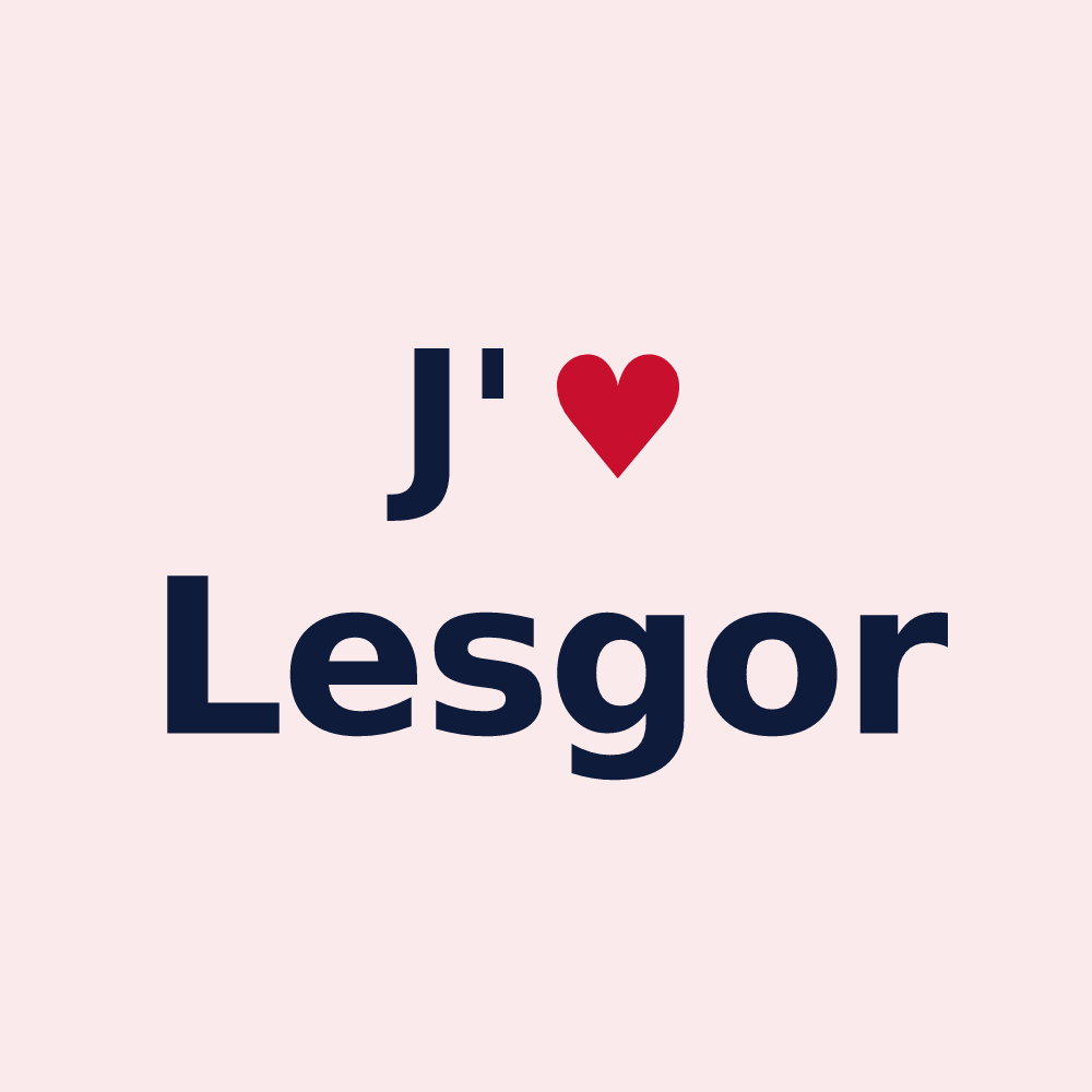 Magnet personnalisé Lesgor — design J'aime Lesgor