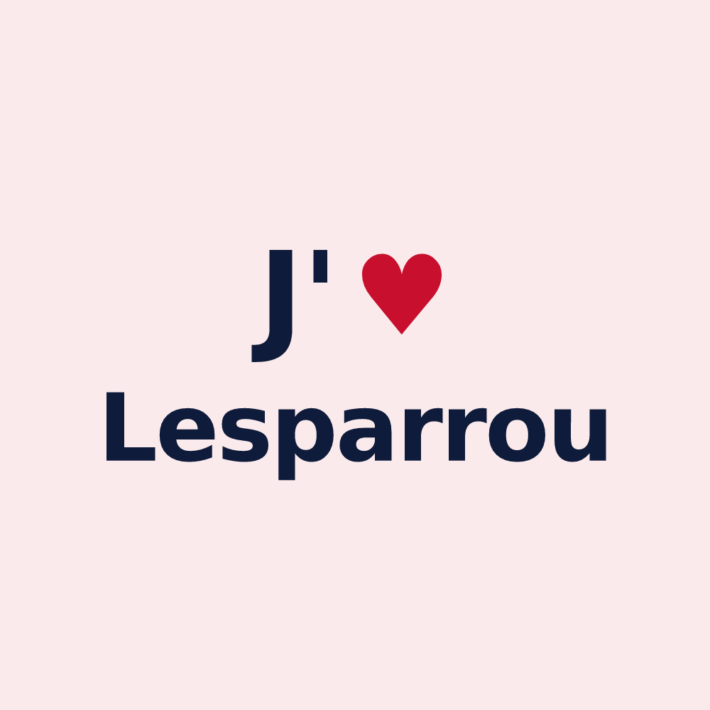 Magnet personnalisé Lesparrou — design J'aime Lesparrou