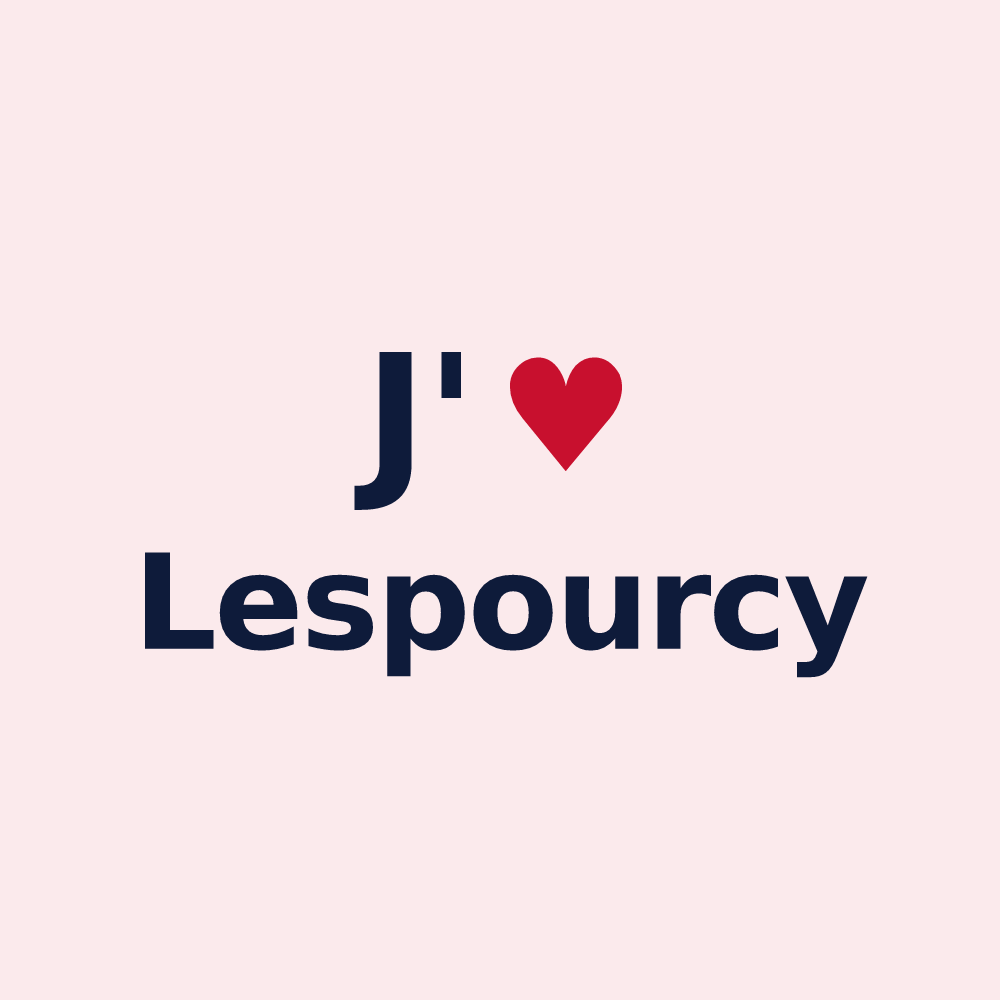 Magnet personnalisé Lespourcy — design J'aime Lespourcy