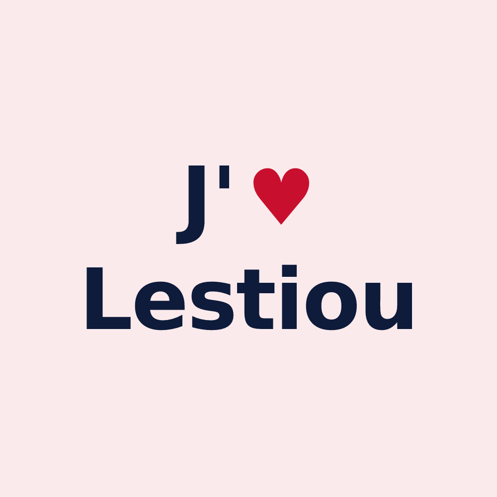 Magnet personnalisé Lestiou — design « J'aime Lestiou » imprimé sur le magnet