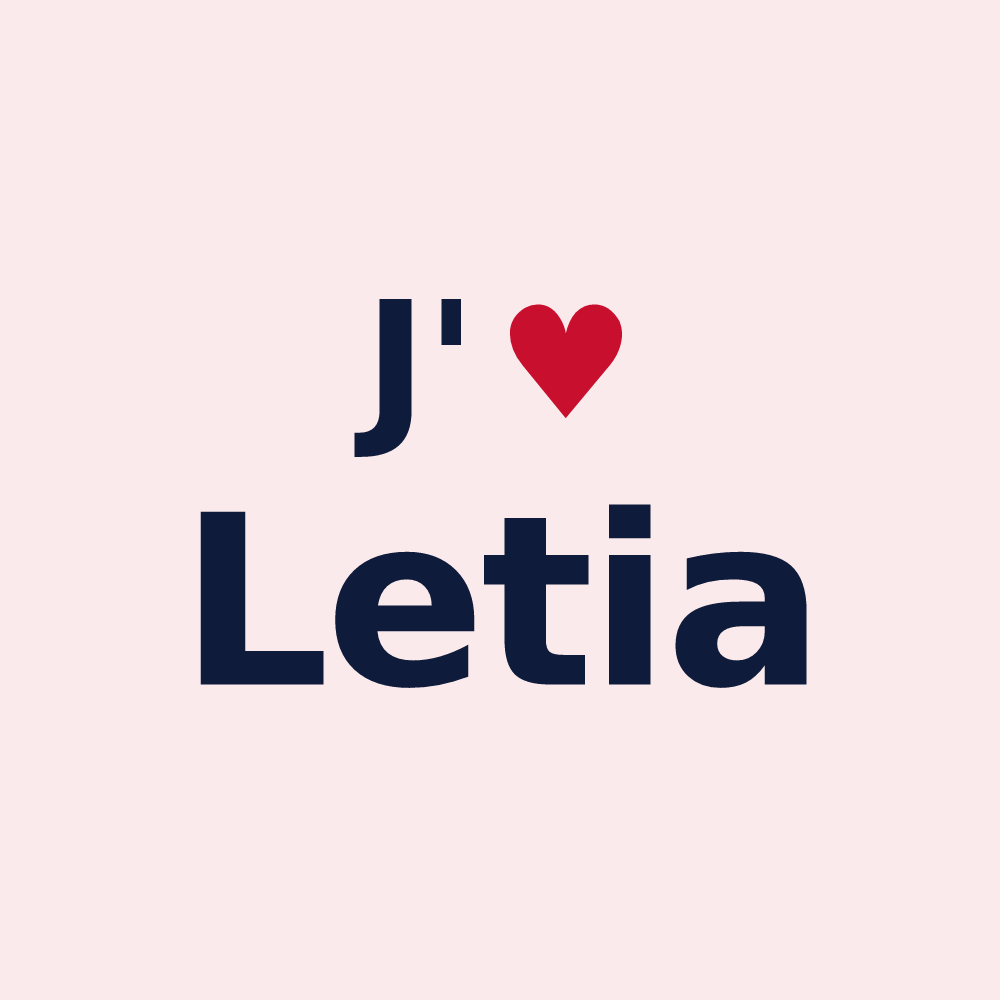 Magnet personnalisé Letia — design J'aime Letia