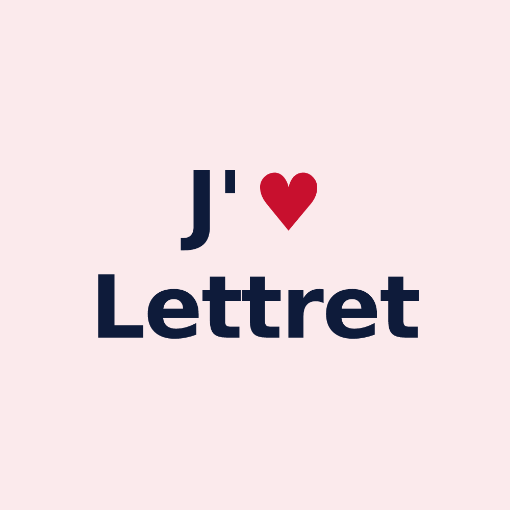 Magnet personnalisé Lettret — design J'aime Lettret