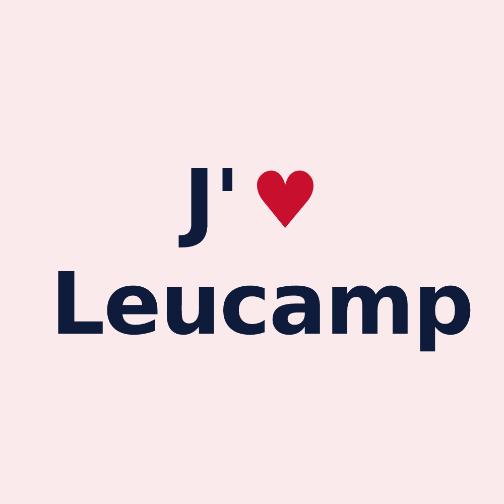 Magnet personnalisé Leucamp — design J'aime Leucamp
