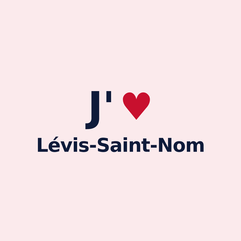 Magnet personnalisé Lévis-Saint-Nom — design J'aime Lévis-Saint-Nom
