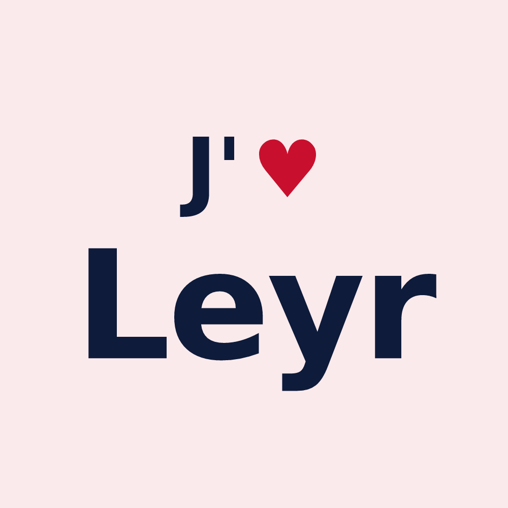 Magnet personnalisé Leyr — design « J'aime Leyr » imprimé sur le magnet