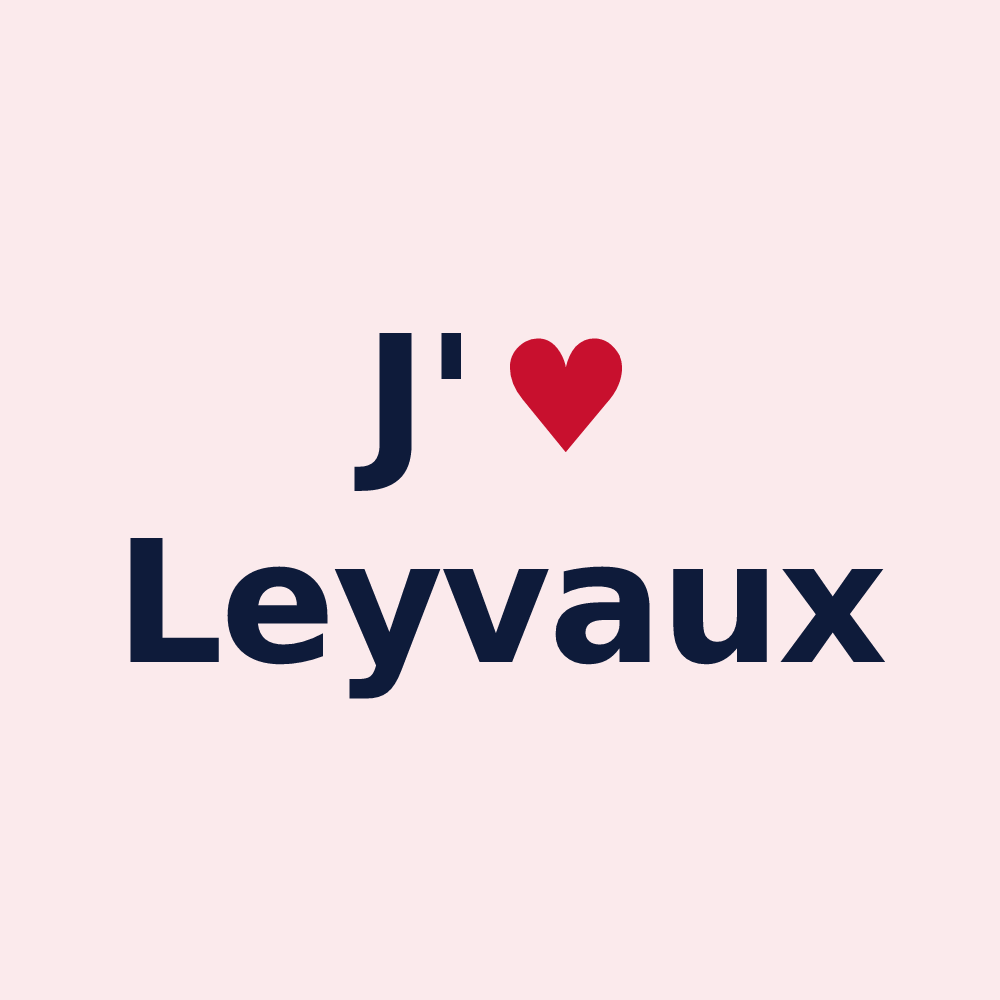 Magnet personnalisé Leyvaux — design « J'aime Leyvaux » imprimé sur le magnet