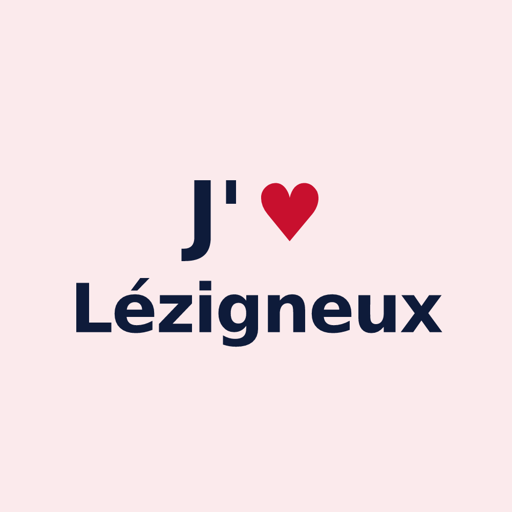 Magnet personnalisé Lézigneux — design J'aime Lézigneux
