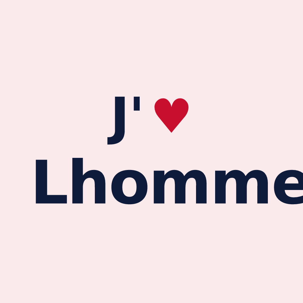 Magnet personnalisé Lhomme — design « J'aime Lhomme » imprimé sur le magnet