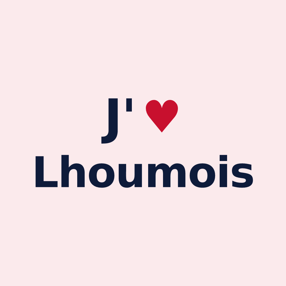 Magnet personnalisé Lhoumois — design « J'aime Lhoumois » imprimé sur le magnet