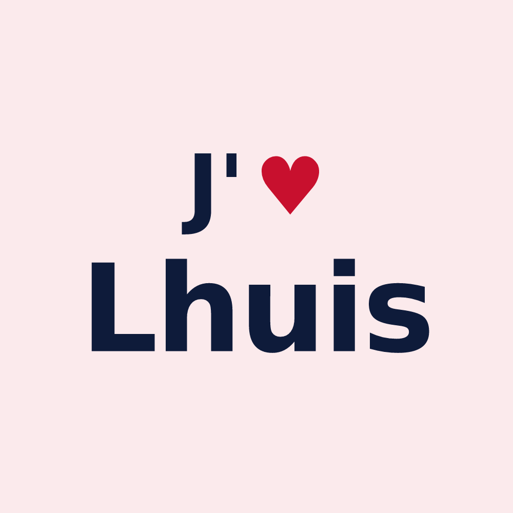 Magnet personnalisé Lhuis — design J'aime Lhuis